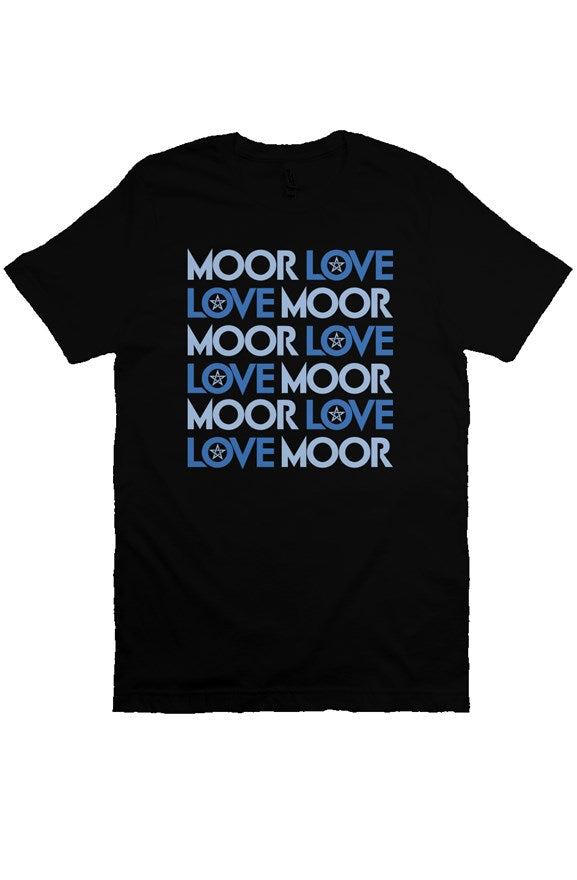 Moor Love Love Moor Tee (black and Columbia Blue)