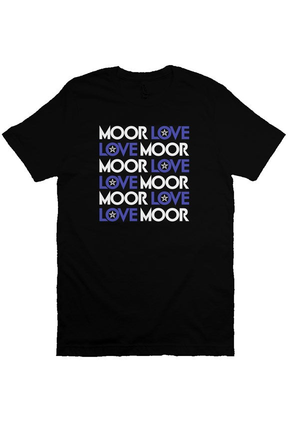 Moor Love Love Moor Tee (black with white and dodger blue)