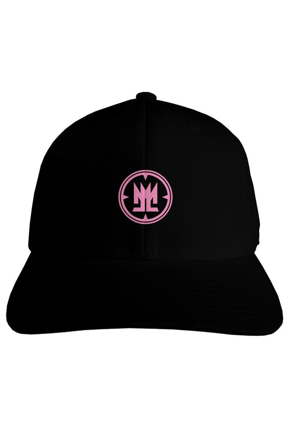 MLLM fitted cap black with pink Crown Logo