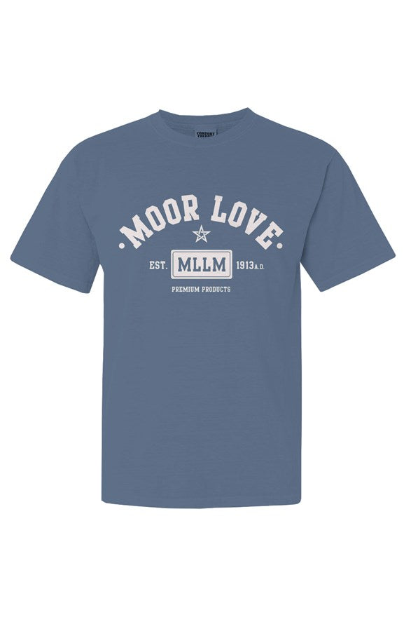MLLM Athletics Classic Heavyweight T Shirt (blue jean/white)