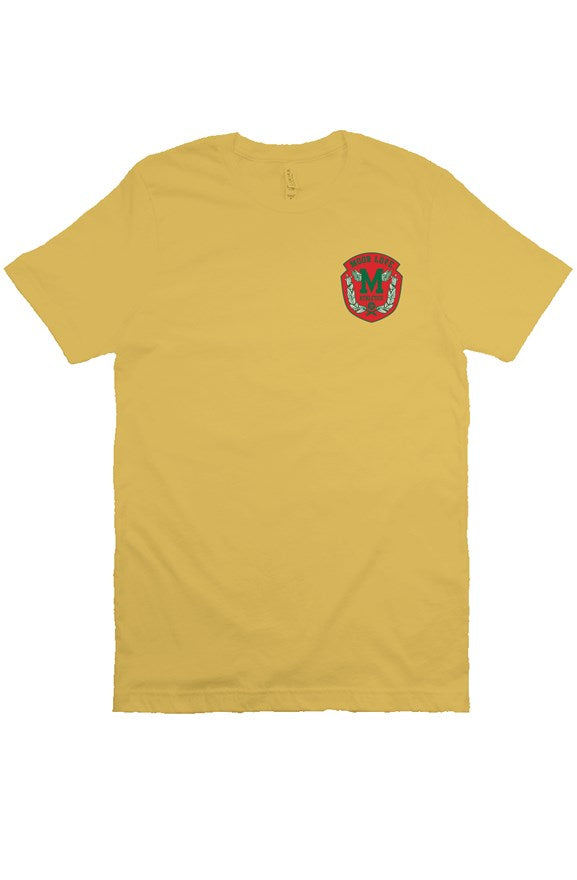 Moor Love Athletics Embroidered Crest T Shirt (maize yellow)