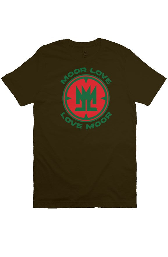 Moor Love Circle Crown Logo Tee (brown, green and red)